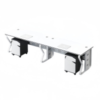 攸形办公桌240*60*75cm并排含柜套