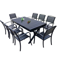 依韵珂户外伸缩桌180/240*90cm+8椅套