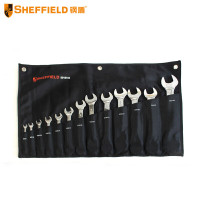 SHEFFIELD/钢盾 公制精抛光双开口扳手(挂袋) S018102 13件 6~32mm 1套