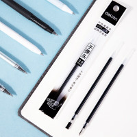 得力 S760 子弹头中性笔芯0.5mm 20支/盒 (单位:支) 黑