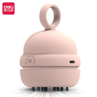 得力(deli)充电式桌面吸尘器清洁器 卡通系列硅胶提手 键盘除尘助手 橡皮屑收集器 办公桌面清洁 粉18890