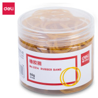 得力 3214 橡胶圈 50g/筒 (筒) 黄