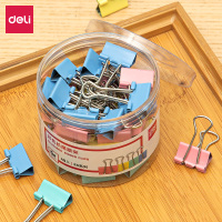得力(deli)40只19mm彩色长尾夹票夹 5#小号金属燕尾夹票据文件夹子 办公用品 40只/筒 8555ES