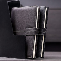 得力3344单包插芯皮面本-16K-250mm*175mm/120张(黑)(单位:本)