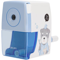 得力(deli)黑白手摇削笔机/铅笔削笔器/转笔刀 蓝色0610 5台