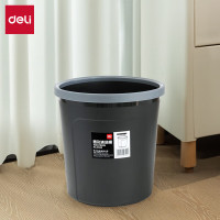 得力(deli)加厚耐用带压圈垃圾桶 9.5L清洁桶圆纸篓 垃圾分类 办公用品 颜色随机9555