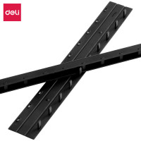 得力 3827 10孔装订夹条 300*10mm 100支/盒 (单位:盒) 黑