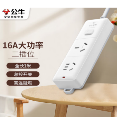 公牛(BULL)GN-606D 拖线板接线板插排 大功率空调 16A 1.8米