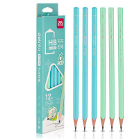 得力(deli)58141_三角杆HB书写铅笔12支(单位:盒)蓝