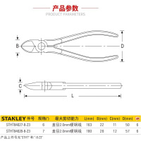 史丹利(STANLEY) STHT84027-8-23 6英寸 DYNAGRIP斜嘴钳 斜口钳 偏嘴剪线钳 把