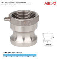 长川海比特不锈钢快速接头活接卡扣式直通气动管扳把式油管快装插接头4分-4寸 304DN125(5寸内牙公头) A型