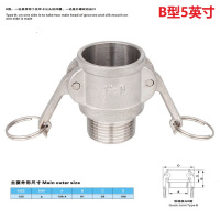 长川海比特不锈钢快速接头活接卡扣式直通气动管扳把式油管快装插接头4分-4寸 304DN125(5寸外牙母头) B型