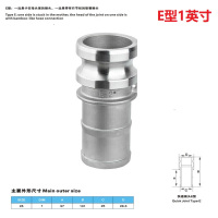 长川海比特不锈钢快速接头活接卡扣式直通气动管扳把式油管快装插接头4分-4寸 304DN25(1寸宝塔公头) E型