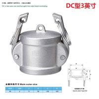 长川海比特不锈钢快速接头活接卡扣式直通气动管扳把式油管快装插接头4分-4寸 304DN80(3寸堵头母头) DC型
