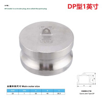 长川海比特不锈钢快速接头活接卡扣式直通气动管扳把式油管快装插接头4分-4寸 304DN25(1寸堵头公头) DP型