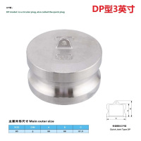 长川海比特不锈钢快速接头活接卡扣式直通气动管扳把式油管快装插接头4分-4寸 304DN80(3寸堵头公头) DP型