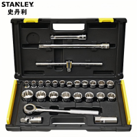 史丹利(STANLEY)86-477-22 大飞扳手套筒 接杆汽修工具 26件套12.5MM系列12角公制组套 套