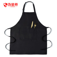 伪装师 防水围裙工作服定制防油围腰男士围裙防水精纺呢围裙黑色