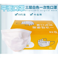 添盾 TD9102白 三层蓝色一次性平面口罩 独立装2盒(50只/盒;40盒/箱)