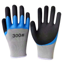 添盾 TD-GL300#毛圈皱纹黑 毛圈棉冷库耐磨防滑防冻保暖加厚乳胶皱纹发泡手套