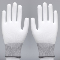 添盾 TD-GL5015 黑色PU涂掌13针尼龙浸胶工作手套(黑色PU涂掌,12双/包,S:红边,M:黄边,L:黑边)