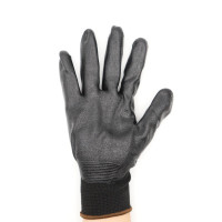 添盾 TD-GL5015独立装 黑色PU涂掌13针尼龙浸胶工作手套(黑色PU涂掌,1双/包,S:红边,M:黄边,L:黑边)