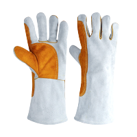 添盾 TD-GL517 浅灰色牛皮电焊手套(掌心加厚,内衬,34CM)(单位:副)