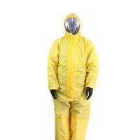 添盾 TD-BP9618 黄色带帽连体式工业防化服 S码-XXXXL码