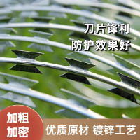 嵋里 防暴阻隔网防爬网 刀片刺绳[10米] 镀锌刺网带刺铁丝网防盗防爬刺围墙防爬网双螺旋圈直径50