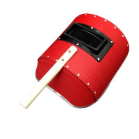 添盾 TD-WPH81 手持式铝包边焊接防护面罩(木把手,红钢纸)