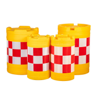 辕士 道路防撞桶滚塑注水隔离墩安全防撞警示反光桶40*70cm