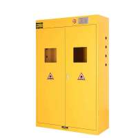 嵋里 全钢三瓶气瓶柜智能通风警报系统黄色1200*450*1900mm