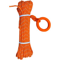 嵋里 水上救生绳水面悬浮绳水面漂浮救生绳打捞绳防汛救生绳 橙色款8mm救生绳[30米+钩+浮圈]