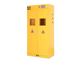 嵋里 全钢双瓶气瓶柜智能通风警报系统黄色900*450*1900mm