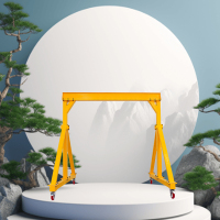 猎邺 移动龙门吊5吨手推简易龙门架起重 升降式小型行车天车定做 加厚5T 4米X4米