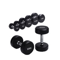 辕士 包胶圆头哑铃力量训练健身体能运动考核锻炼 2.5-25kg LY027