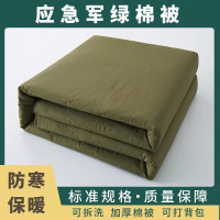 辕士 应急棉被 应急救灾防寒棉被冬季救援物资劳保宿舍军训军绿色加厚热熔被5斤 1.5*2M