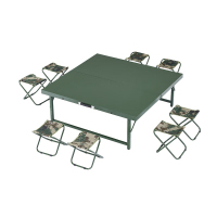 嵋里 折叠餐桌椅便携式手提桌椅军绿色户外单兵野营训练器材桌椅