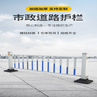 辕士 城市道路护栏锌钢围栏市政隔离栏安全防撞活动隔离栏杆 立柱0.6米高/根