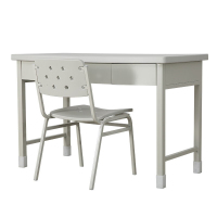 嵋里 制式营具钢制三斗工作桌+椅子学习单位员工办公桌组合式制式桌椅