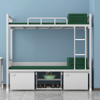 EVALIANTOP 钢制营房营具双层床高低床排班双人床含床下鞋柜