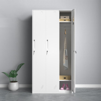 EVALIANTOP 储物柜拆装柜窄边衣物存储柜钢制衣物鞋存放柜宿舍换衣柜带锁三门 900*500*1850mm