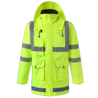 CNSS 交通高速可拆卸羽绒棉衣外套男加厚双层保暖道路救援安全棉服 荧光黄 2.3kg/件 S~4XL