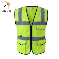 CNSS 网布反光安全背心施工程黄马甲工地交通骑行荧光衣劳保工作服 荧光黄 、荧光红 200g/件 S,M,L