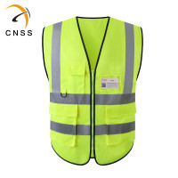 CNSS 反光安全背心工地交通黄马甲美团骑行荧光外套保安巡逻防护服 荧光黄荧光红大红色宝蓝色 260g/件 S~XL
