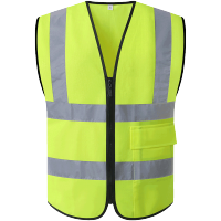 CNSS 反光背心荧光黄反光安全服交通施工环卫工人骑行黄马甲外套可印字支持定制 荧光黄 180g/件 S,M,L,XL