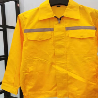 辕士 长袖反光条工程服环卫铁路施工工服防护服 黄色