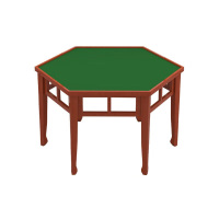 辕士 1.2米餐桌六角桌1桌6椅木质够级桌棋牌桌SC3Y6