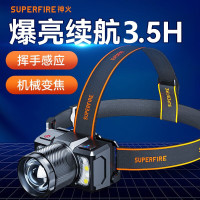 Superfire HL25-A变焦强光感应头灯超亮矿灯夜钓鱼灯7W超长续航3.5小时