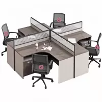 悦兴诚十字型办公桌含柜2800*2400*1100mm套